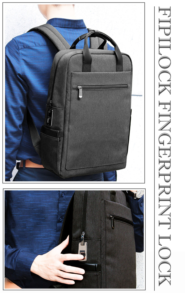 Fingerprint lock backpack business backpack fingerprint backpack lock large  capacity travel smart lock computer student bag - AliExpress